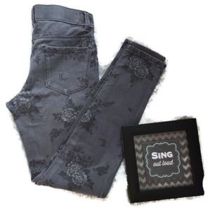 Girls Jeggings | Size 10| Gray Floral| Arizona Co